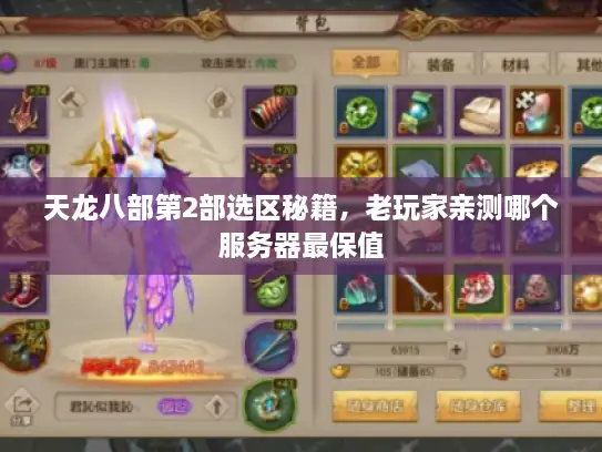 天龙八部第2部选区秘籍，老玩家亲测哪个服务器最保值