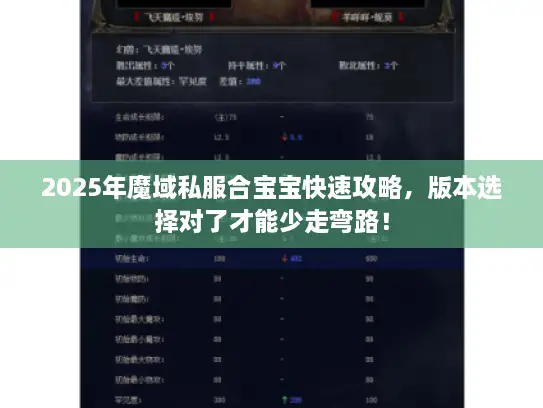 2025年魔域私服合宝宝快速攻略，版本选择对了才能少走弯路！