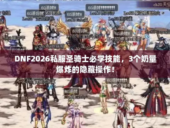 DNF2026私服圣骑士必学技能，3个奶量爆炸的隐藏操作！
