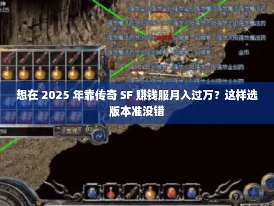 想在 2025 年靠传奇 SF 赚钱服月入过万？这样选版本准没错