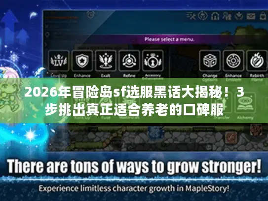 2026年冒险岛sf选服黑话大揭秘！3步挑出真正适合养老的口碑服