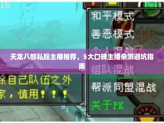 天龙八部私服主播推荐,5大口碑主播亲测避坑指南 天龙八部私服主播推荐,5大口碑主播亲测避坑指南