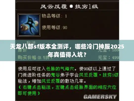 天龙八部sf版本全测评，哪些冷门神服2025年真值得入坑？