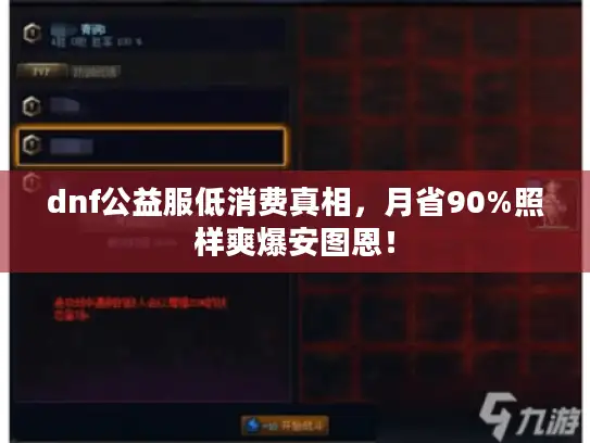 dnf公益服低消费真相,月省90%照样爽爆安图恩! dnf公益服低消费真相,月省90%照样爽爆安图恩!