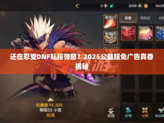 还在忍受DNF私服弹窗？2025公益服免广告真香揭秘