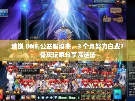 选错 DNF 公益服爆率，3 个月努力白费？骨灰玩家分享筛选法