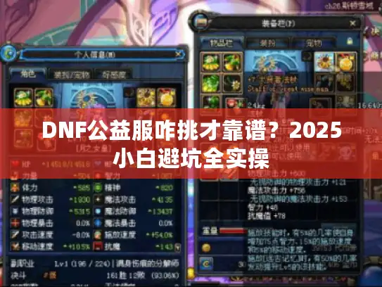 DNF公益服咋挑才靠谱？2025小白避坑全实操