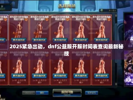 2025紧急出动，dnf公益服开服时间表查询最新秘技