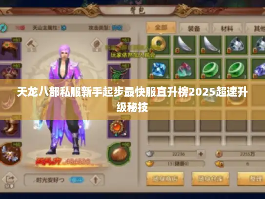 天龙八部私服新手起步最快服直升榜2025超速升级秘技