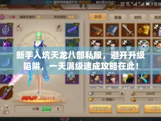 新手入坑天龙八部私服，避开升级陷阱，一天满级速成攻略在此！