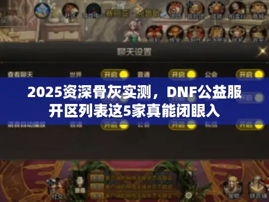 2025资深骨灰实测,DNF公益服开区列表这5家真能闭眼入 2025资深骨灰实测,DNF公益服开区列表这5家真能闭眼入