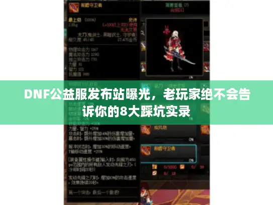 DNF公益服发布站曝光，老玩家绝不会告诉你的8大踩坑实录