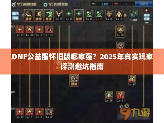 DNF公益服怀旧版哪家强？2025年真实玩家评测避坑指南