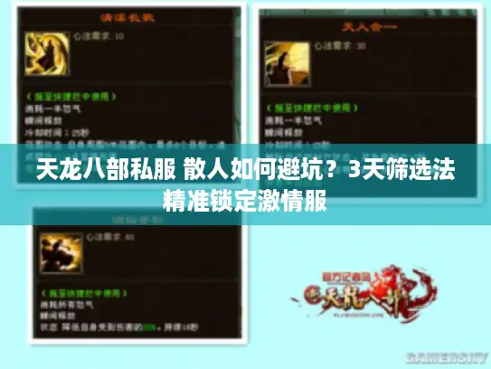 天龙八部私服 散人如何避坑？3天筛选法精准锁定激情服