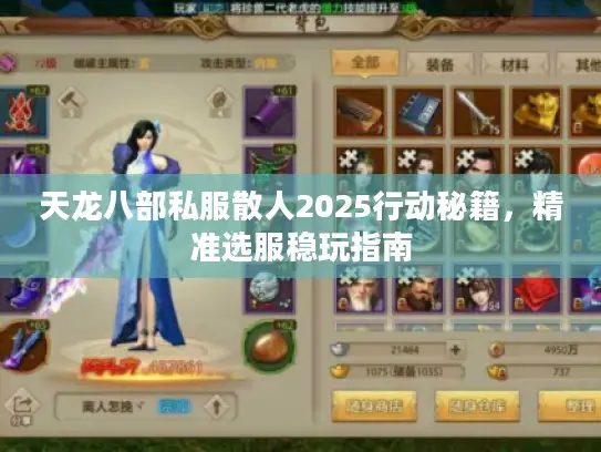 天龙八部私服散人2025行动秘籍，精准选服稳玩指南