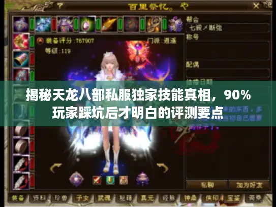 揭秘天龙八部私服独家技能真相，90%玩家踩坑后才明白的评测要点