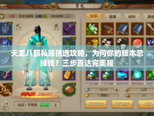天龙八部私服挑选攻略，为何你的版本总掉线？三步直达完美服