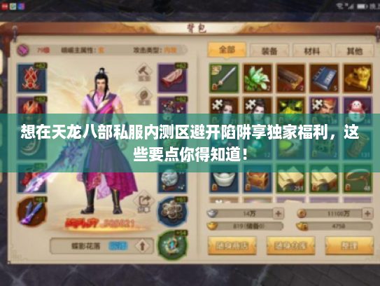 想在天龙八部私服内测区避开陷阱享独家福利，这些要点你得知道！