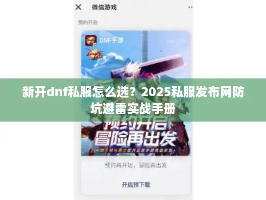 新开dnf私服怎么选？2025私服发布网防坑避雷实战手册