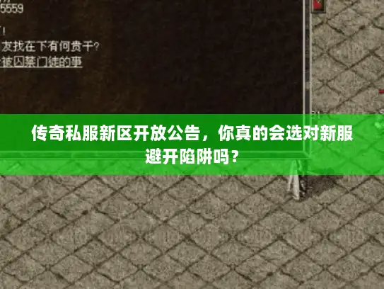 传奇私服新区开放公告,你真的会选对新服避开陷阱吗? 传奇私服新区开放公告,你真的会选对新服避开陷阱吗?