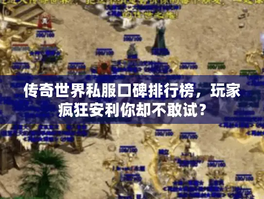 传奇世界私服口碑排行榜，玩家疯狂安利你却不敢试？