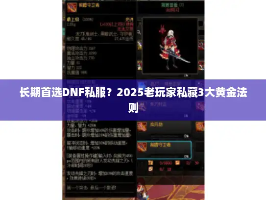 长期首选DNF私服？2025老玩家私藏3大黄金法则