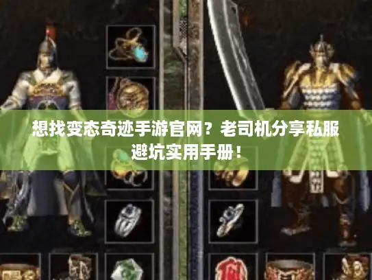 想找变态奇迹手游官网？老司机分享私服避坑实用手册！