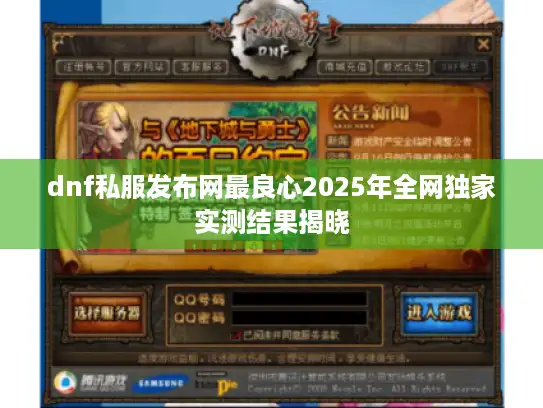 dnf私服发布网最良心2025年全网独家实测结果揭晓