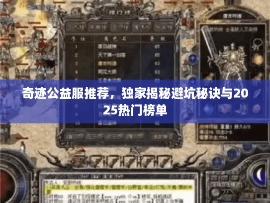 奇迹公益服推荐，独家揭秘避坑秘诀与2025热门榜单