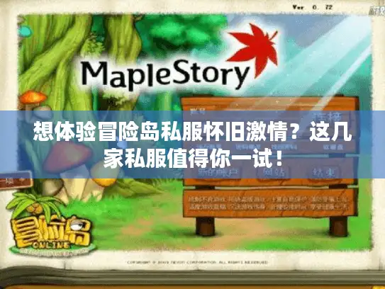 想体验冒险岛私服怀旧激情？这几家私服值得你一试！