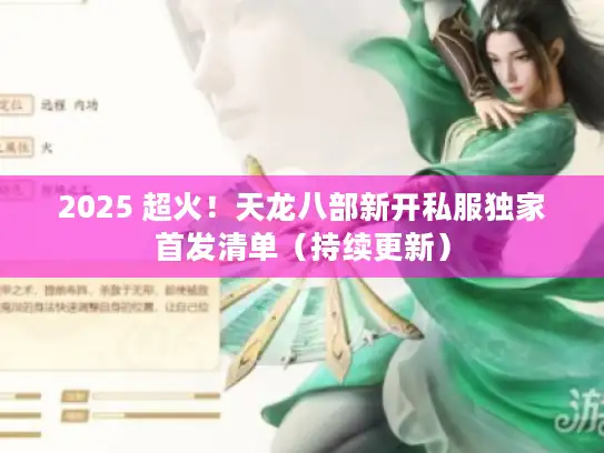 2025 超火！天龙八部新开私服独家首发清单（持续更新）