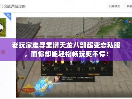 老玩家难寻靠谱天龙八部超变态私服，而你却能轻松畅玩爽不停！