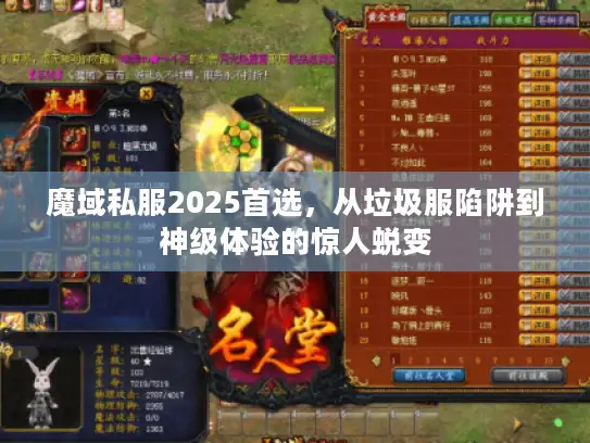 魔域私服2025首选，从垃圾服陷阱到神级体验的惊人蜕变
