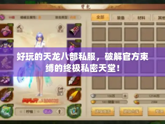 好玩的天龙八部私服，破解官方束缚的终极私密天堂！