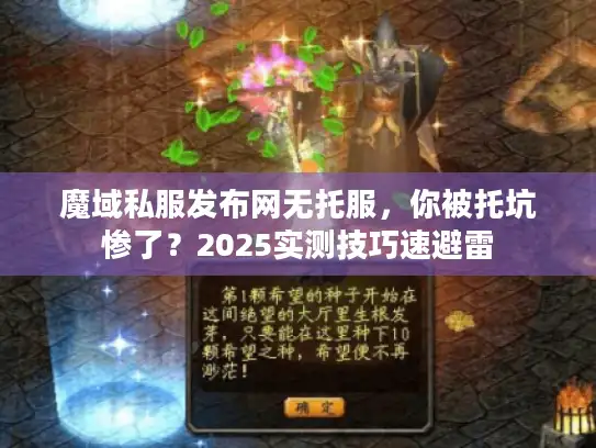 魔域私服发布网无托服，你被托坑惨了？2025实测技巧速避雷
