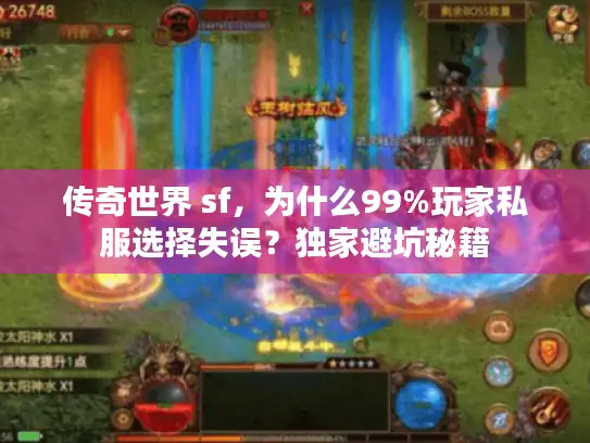 传奇世界 sf，为什么99%玩家私服选择失误？独家避坑秘籍