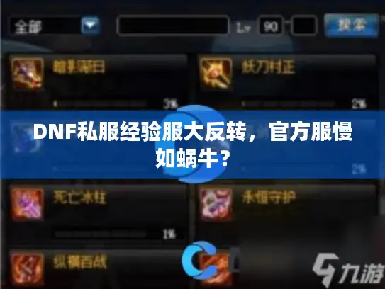 DNF私服经验服大反转，官方服慢如蜗牛？