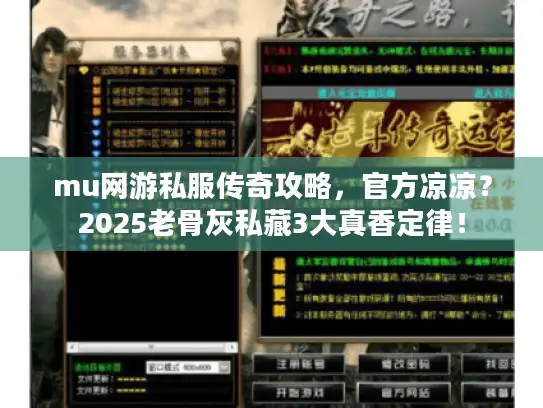mu网游私服传奇攻略，官方凉凉？2025老骨灰私藏3大真香定律！