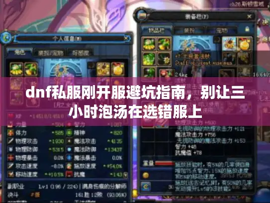 dnf私服刚开服避坑指南，别让三小时泡汤在选错服上