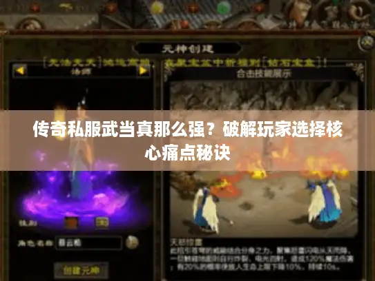 传奇私服武当真那么强？破解玩家选择核心痛点秘诀