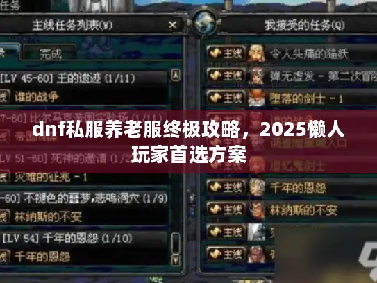dnf私服养老服终极攻略，2025懒人玩家首选方案