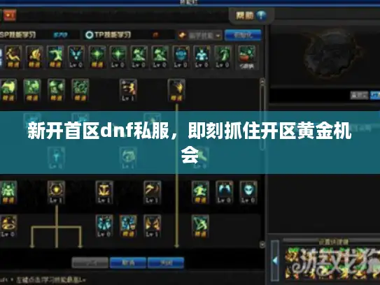 新开首区dnf私服,即刻抓住开区黄金机会 新开首区dnf私服,即刻抓住开区黄金机会