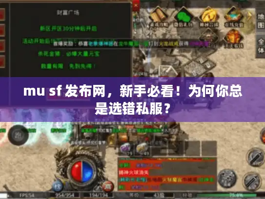 mu sf 发布网，新手必看！为何你总是选错私服？