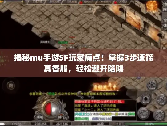 揭秘mu手游SF玩家痛点！掌握3步速筛真香服，轻松避开陷阱