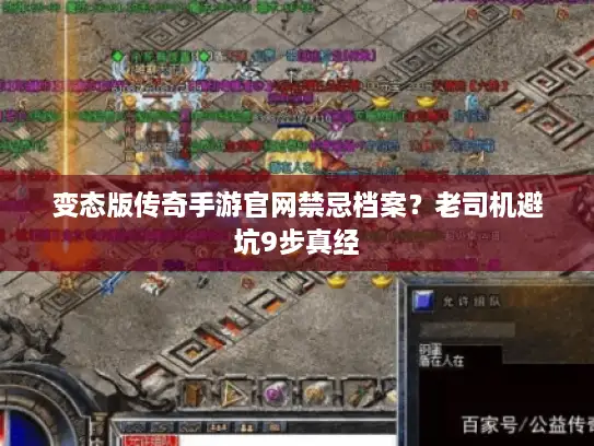 变态版传奇手游官网禁忌档案？老司机避坑9步真经