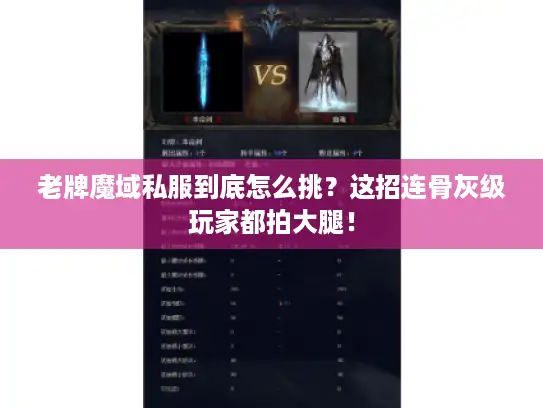 老牌魔域私服到底怎么挑?这招连骨灰级玩家都拍大腿! 老牌魔域私服到底怎么挑?这招连骨灰级玩家都拍大腿!