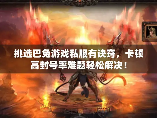 挑选巴兔游戏私服有诀窍,卡顿高封号率难题轻松解决! 挑选巴兔游戏私服有诀窍,卡顿高封号率难题轻松解决!