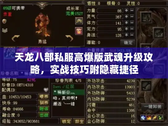 天龙八部私服高爆版武魂升级攻略，实战技巧附隐藏捷径