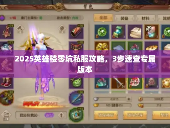 2025英雄楼零坑私服攻略，3步速查专属版本