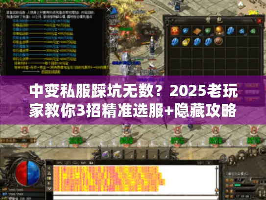 中变私服踩坑无数？2025老玩家教你3招精准选服+隐藏攻略